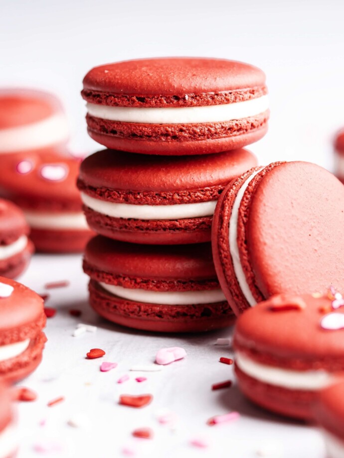 Red Velvet Macarons | Italian Method - Food Duchess