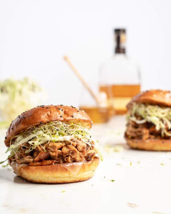 Slow Cooker BBQ Pulled Chicken Sandwich - Food Duchess