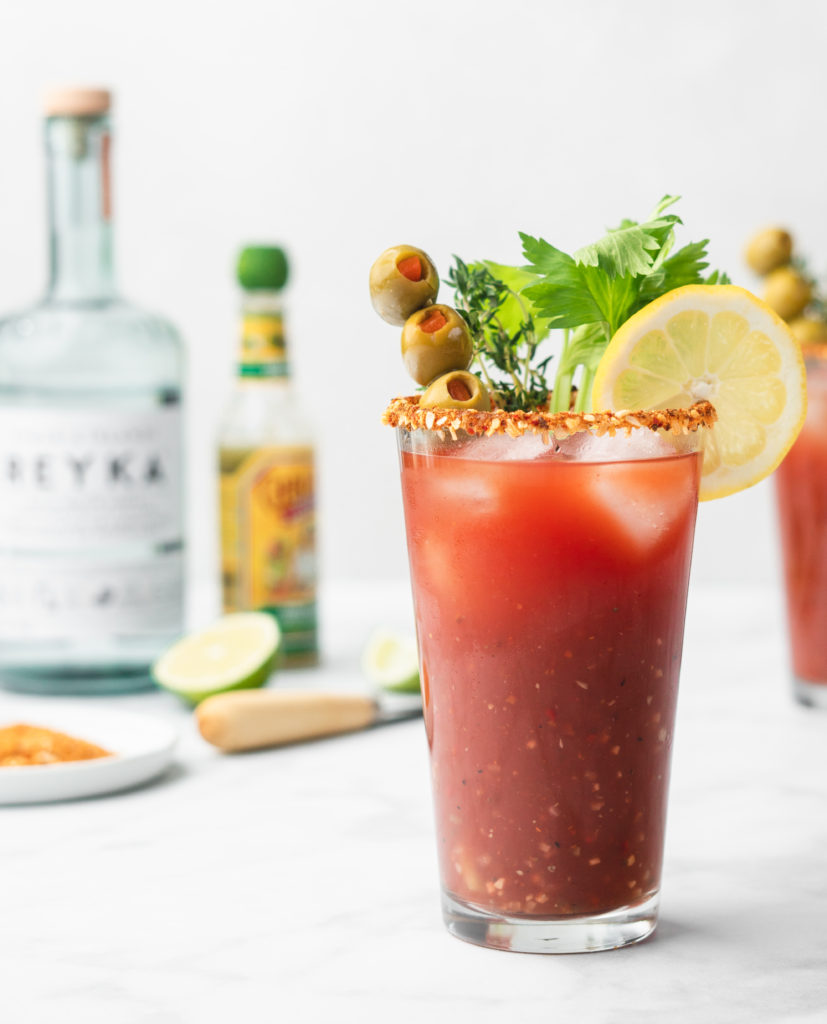 HP sauce, worcestershire sauce, pickle juice, horseradish, tobasco, and seasonings come together with vodka and clamato to make the Best Caesar recipe!