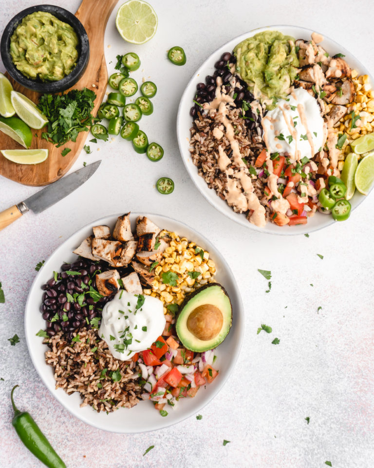 Tequila Lime Grilled Chicken Burrito Bowls - Food Duchess