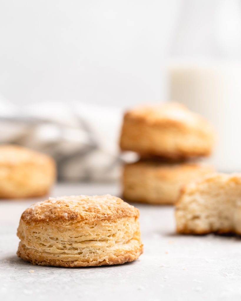 These flaky buttermilk biscuits are super tender, and just the right combination of sweet and salty.