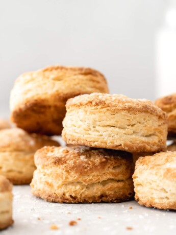 These flaky buttermilk biscuits are super tender, and just the right combination of sweet and salty.