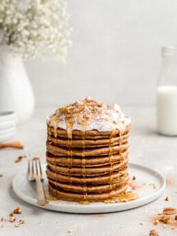 These cinnamon pancakes are like dessert for breakfast!