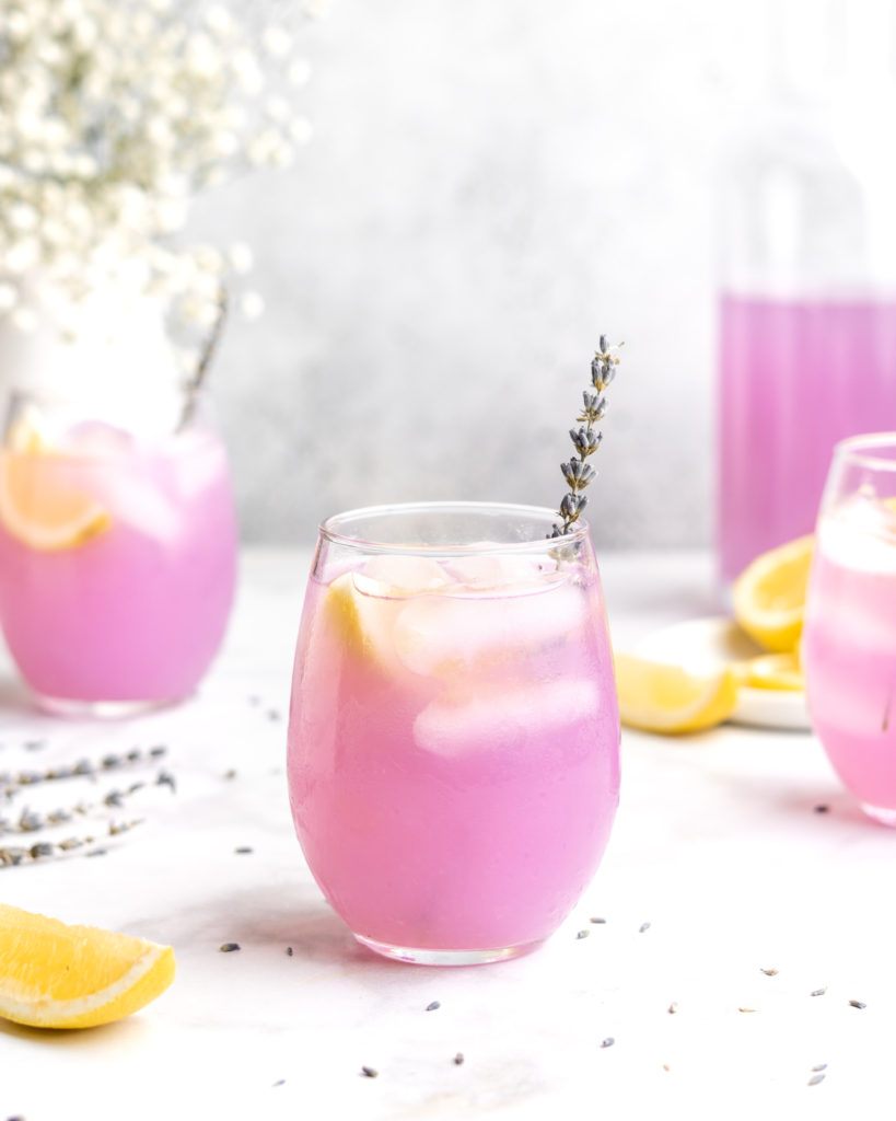Lemonade is paired with floral lavender to create a lemonade that screams summer