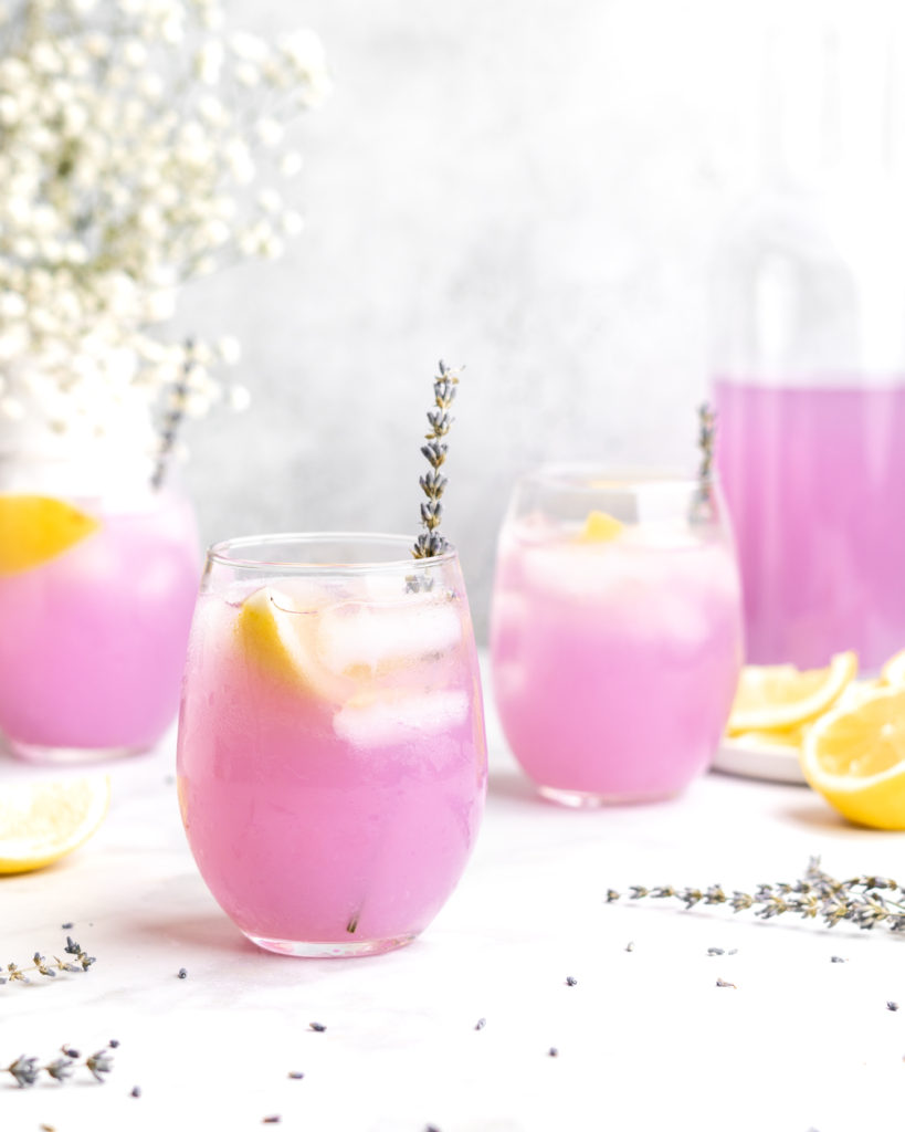 Lemonade is paired with floral lavender to create a lemonade that screams summer
