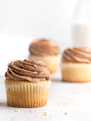 These fluffy cardamom cupcakes are topped with a creamy espresso buttercream