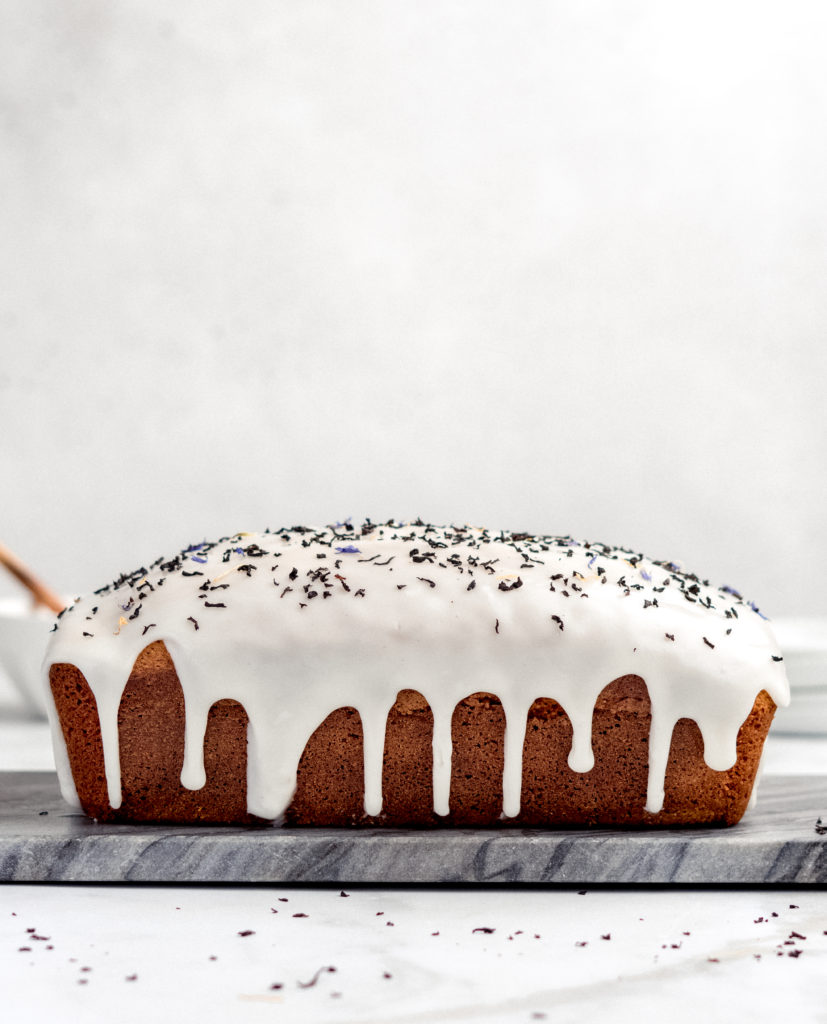 This loaf cake is flavored with Earl Grey tea and then glazed with a lemon honey glaze