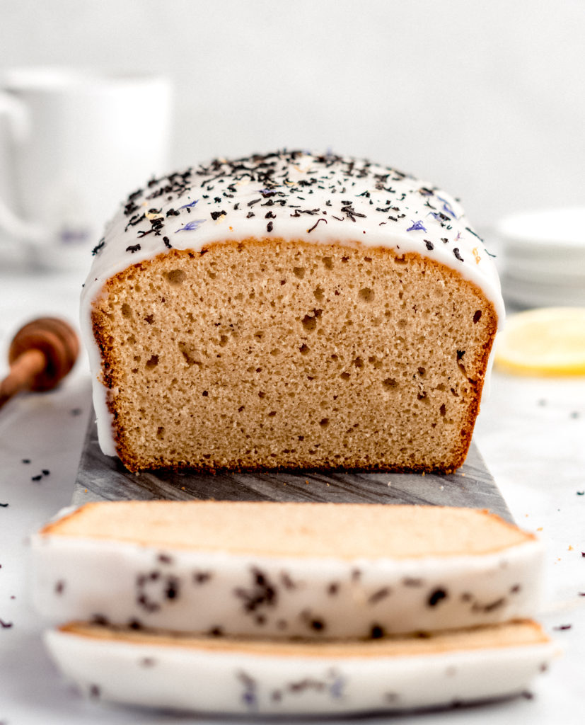 This loaf cake is flavored with Earl Grey tea and then glazed with a lemon honey glaze