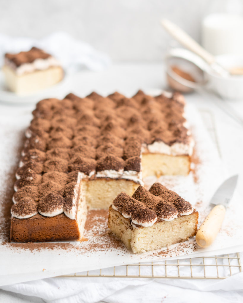 Tiramisu Sheet Cake - Accidental Happy Baker