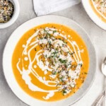 This Bourbon Butternut Squash Soup features both sweet and savory element, and is super easy to make!