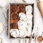 These Gingerbread Brioche Rolls are spiced with cinnamon, ginger, and allspice for that perfect holiday flavor