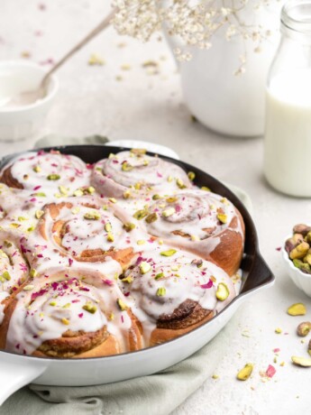 Buttery rich brioche dough is smothered in a creamy, nutty pistachio paste in these Cardamom Pistachio Rolls