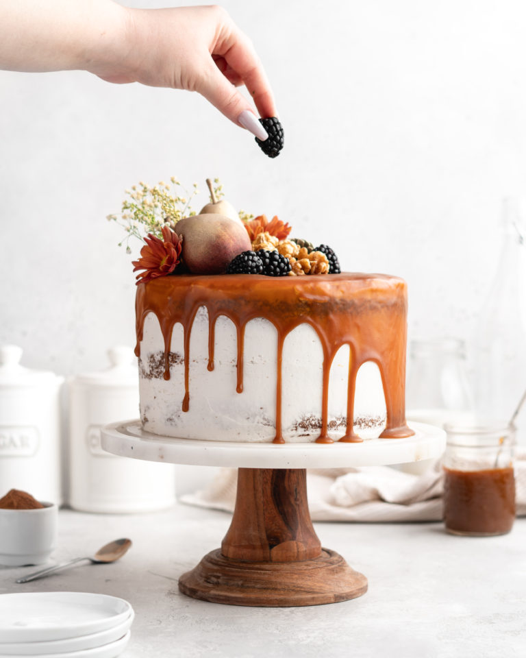 Salted Caramel Pear Layer Cake - Food Duchess