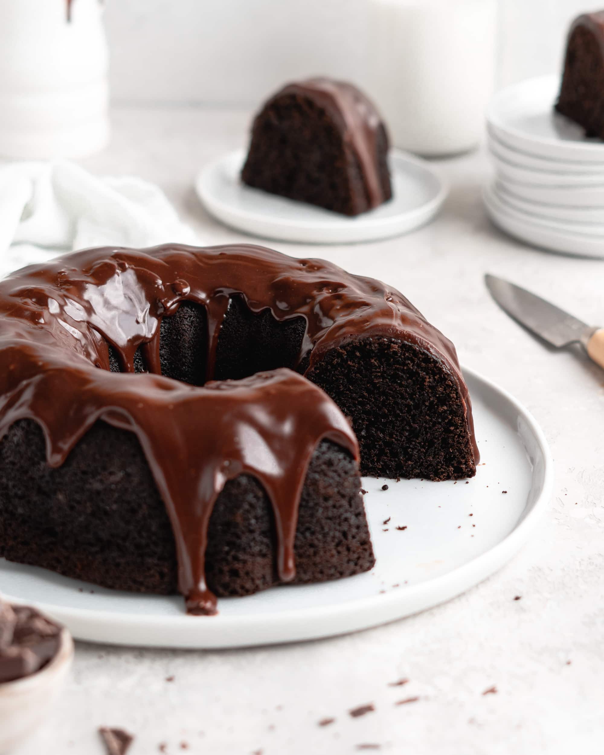 Blackout Chocolate Bundt Cake with Chocolate Glaze - Food Duchess