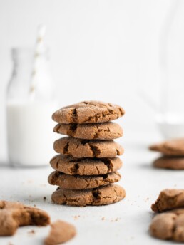 Super chewy and full of Christmas flavor, these crackly topped Cardamom Gingerbread Molasses Cookies are a breeze to make!