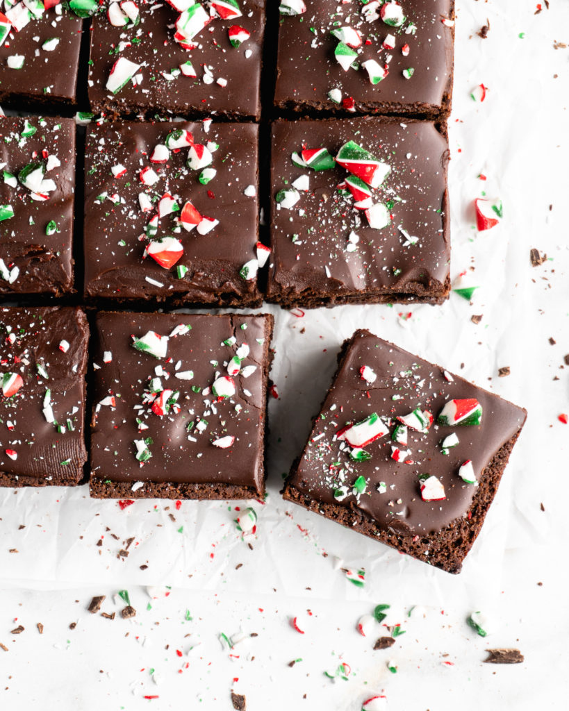 Perfectly Christmas-y, these One Bowl Peppermint Brownies are quick and easy to make, and the definition of rich and fudgy.