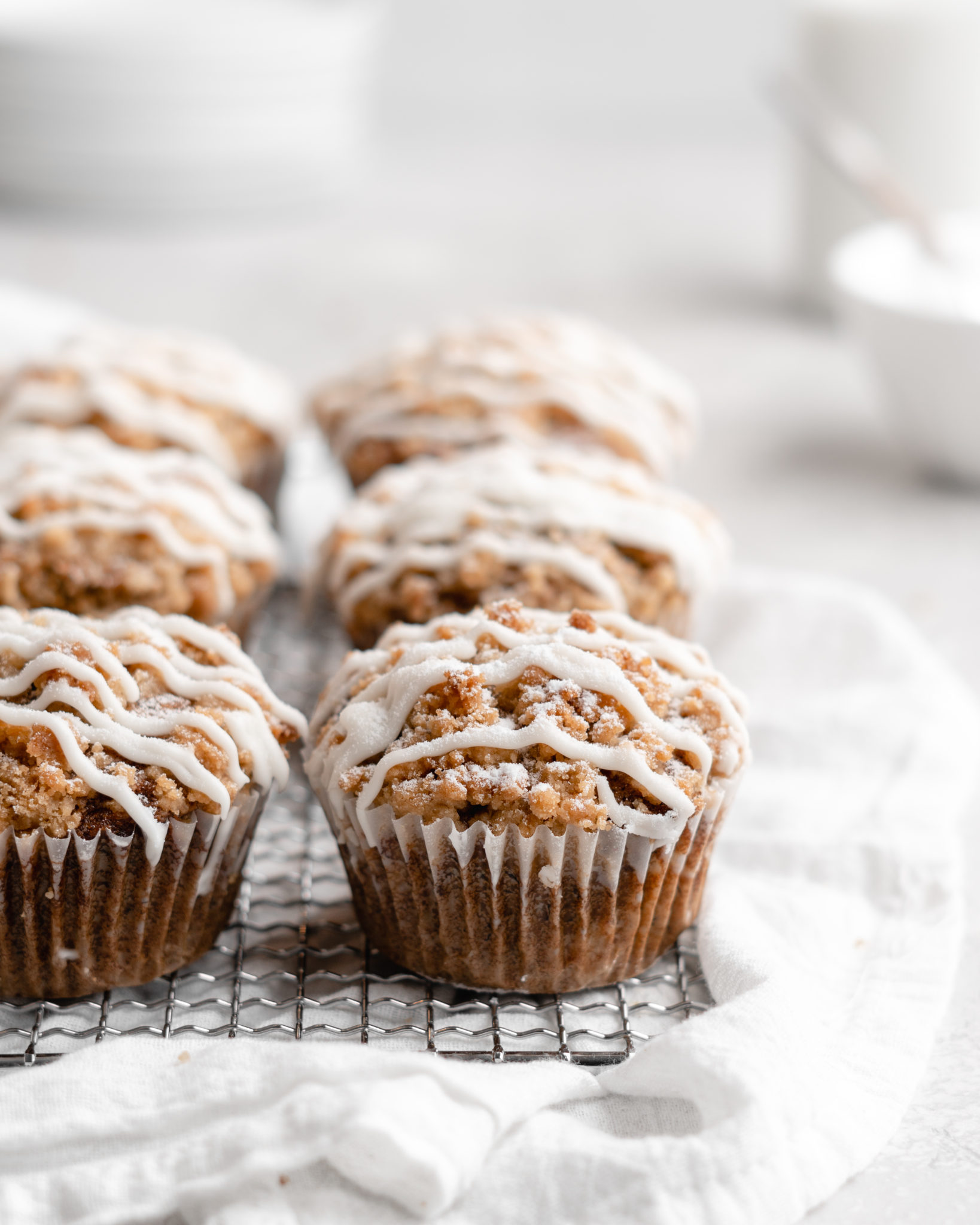 Glazed Banana Streusel Muffins - Food Duchess