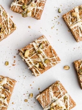 Thick, chewy, and deeply sweet, these White Chocolate Pistachio Blondies are incredibly delicious