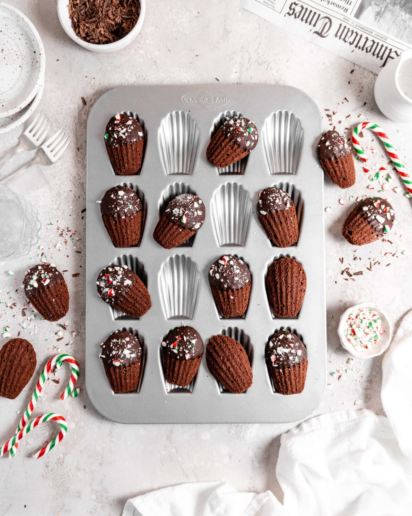 Chocolate Peppermint Madeleines - Food Duchess
