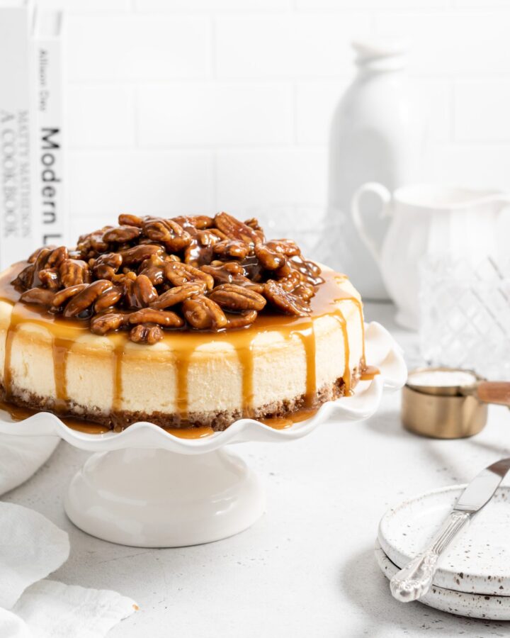 The BEST Caramel Pecan Cheesecake - Food Duchess