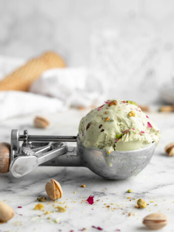 Scoop of pistachio ice cream
