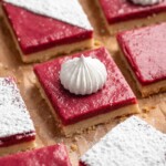 Triple crust curd bars with meringue on top